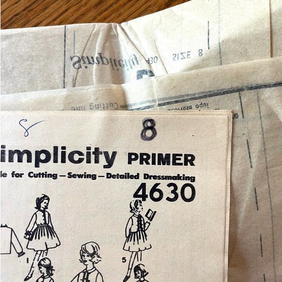 UNCUT Vintage 1960s Simplicity 4630 Sewing Pattern Girls Sz 8, Sm FULL WARDROBE - Picture 4 of 4
